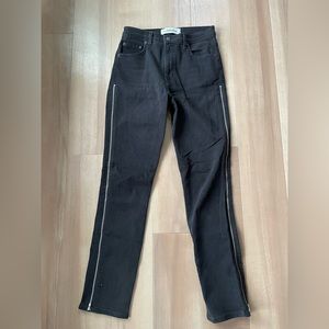 Reformation High Rise Side Zipper Black Jeans Women’s Size 26